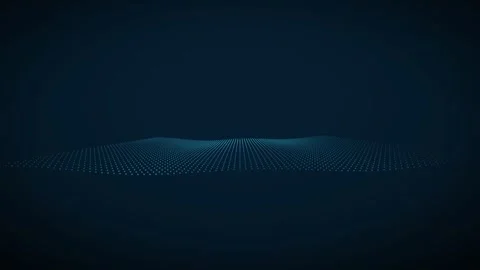 Abstract aqua layered wave dot matrix background, 3D particle wave motion loop 스톡 동영상 342638250
