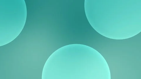 Abstract aqua spheres floating on a teal seamless loop background. Soft light, Stock Footage 305344774