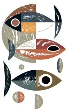 Abstract Aquatic Composition Stock Illustration