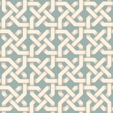Abstract arabesque line seamless pattern in celtic style. Stock Illustration