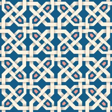 Abstract arabesque line seamless pattern in celtic style. Stock Illustration