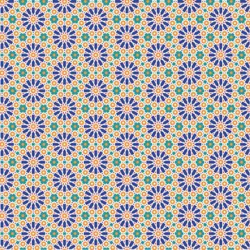 Abstract arabic islamic seamless geometric radial pattern background. Vector イラスト素材