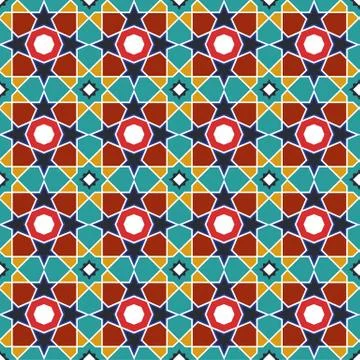 Abstract arabic islamic seamless geometric pattern background. Vector Stockillustratie