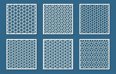 Abstract arabic seamless pattern for laser cutting. Universal greeting card Illustrazione stock