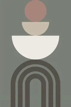 Abstract arch boho wall art decoration Stock Illustration