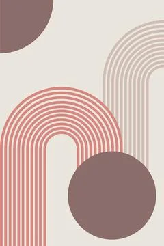 Abstract arch boho wall art decoration Illustrazione stock