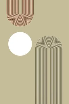 Abstract arch boho wall art decoration Stock Illustration