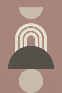 Abstract arch boho wall art decoration Stock Illustration
