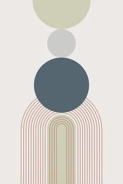 Abstract arch boho wall art decoration Stock Illustration