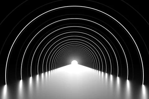 Abstract arch podium way perspective background. 3d render Stock Illustration