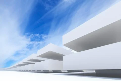 Abstract architectural background, 3d installation Stockillustratie