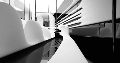 Abstract architectural background from an array of smoothed white shapes Stock Footage 130515330