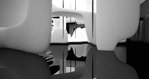 Abstract architectural background from an array of smoothed white shapes  Stock Footage 130515343