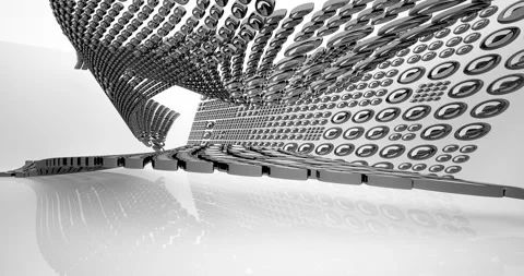 Abstract architectural background from an array of smoothed black glossy shapes  Stock Footage 130703024