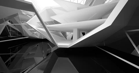 Abstract architectural background from an array of smoothed white shapes Stock Footage 132861424