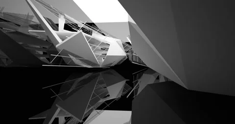 Abstract architectural background from an array of smoothed white shapes Stock Footage 132936170