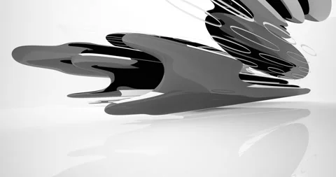 Abstract architectural background from an array of smoothed black shapes Stock Footage 134439160