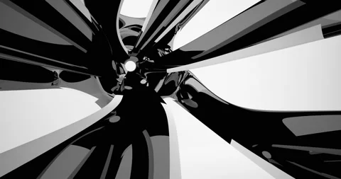 Abstract architectural background from an array of smoothed black shapes Stock Footage 135633285