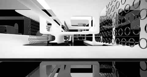 Abstract architectural background from an array of smoothed black shapes  Stock Footage 139732536