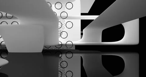 Abstract architectural background from an array of smoothed black shapes  Stock Footage 139732544