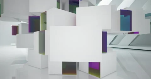 Abstract architectural background from an array of white cubes Stock Footage 130456712