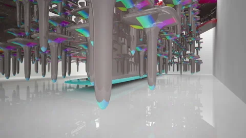 Abstract architectural background. Dynamic colored smooth interior .  Stock Footage 126919900