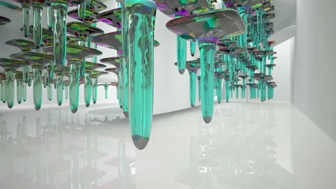 Abstract architectural background. Dynamic colored glass smooth interior. Stock Footage 126920305