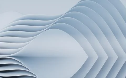 Abstract architectural background with flowing white curves and urban view... Ilustración de archivo