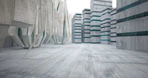 Abstract architectural background. Flying on a concrete and glass minimalistic1b Stock Footage 134438867