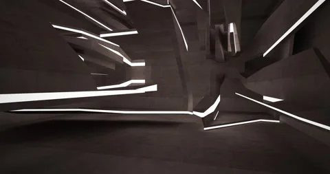 Abstract architectural background. Flying on a concrete minimalistic interior. Stock Footage 140172621