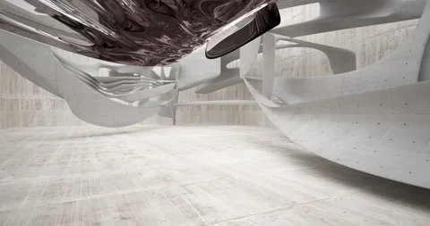 Abstract architectural background. Flying on a concrete and glass minimalistic  Stock Footage 141117121