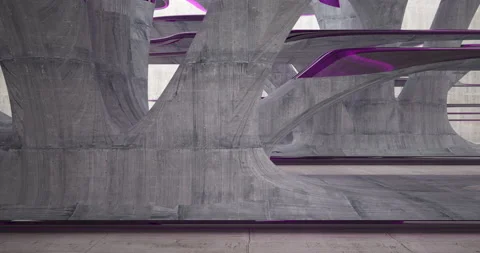 Abstract architectural background. Flying on a concrete and glass minimalistic Stock Footage 143321737