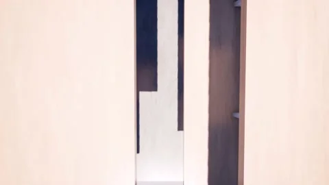 Abstract architectural background. flying on a concrete minimalistic Interior Stock Footage 202628054