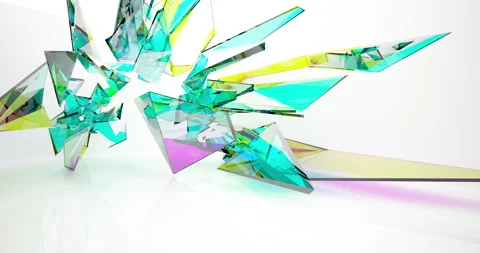 Abstract architectural background. Flying on a white minimalistic interior. Stock Footage 131516521