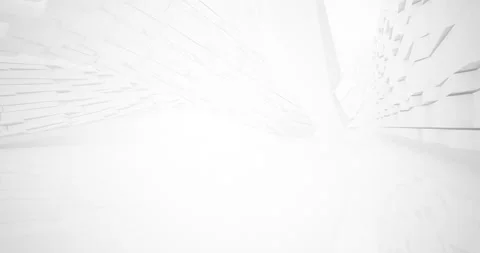 Abstract architectural background. Flying on a white minimalistic interior. Stock Footage 136502926