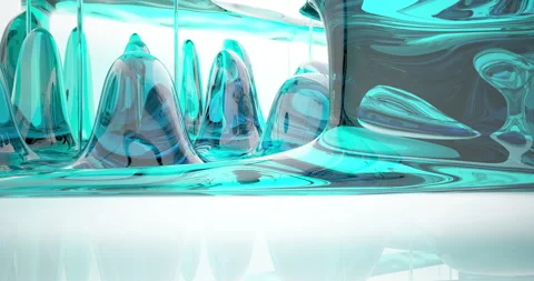 Abstract architectural background. Flying on a white minimalistic interior.  Stock Footage 136503007