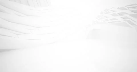 Abstract architectural background. Flying on a white minimalistic interior. Stock Footage 136503055