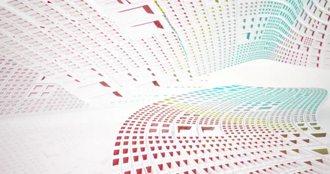 Abstract architectural background. Flying on a white minimalistic interior.  Stock Footage 136503407