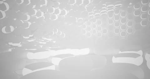 Abstract architectural background. Flying on a white minimalistic interior.  Stock Footage 136996923