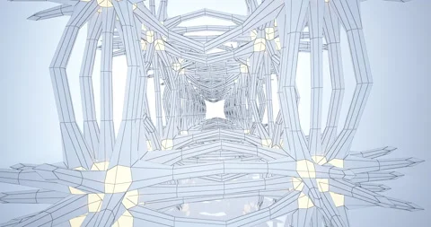 Abstract architectural background. Flying on a white minimalistic driwing  Video stock 136997963