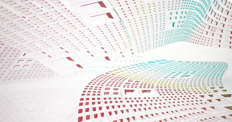 Abstract architectural background. Flying on a white minimalistic interior.  Stock Footage 138189918