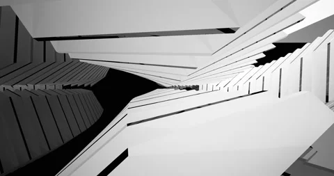 Abstract architectural background. Flying on a white and black minimalistic Stock-Footage 138616172