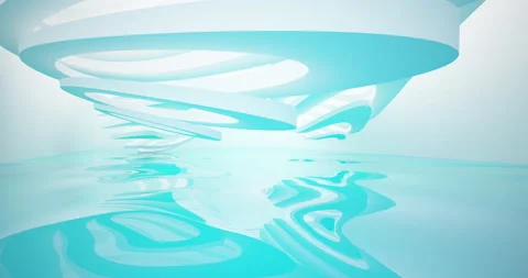 Abstract architectural background. Flying on a white minimalistic interior.  Stock-Footage 138877752