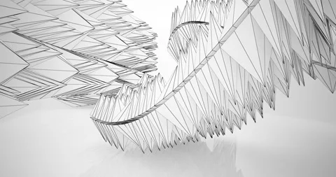 Abstract architectural background. Flying on a white minimalistic interior. Stock Footage 140170984