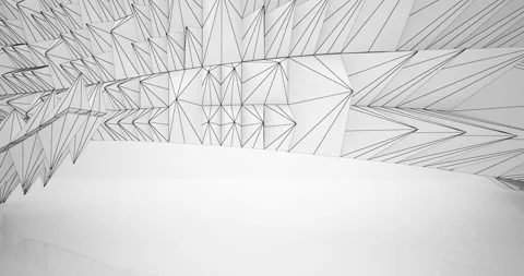 Abstract architectural background. Flying on a white minimalistic interior. Stock Footage 140170993