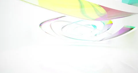 Abstract architectural background. Flying on a white minimalistic interior. Stock Footage 144773842