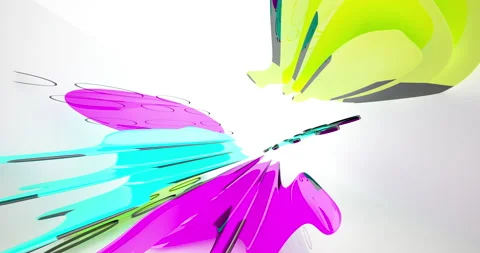 Abstract architectural background. Flying on a white minimalistic interior. Stock Footage 144775587