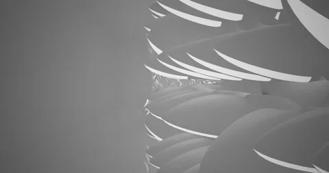 Abstract architectural background. Flying on a white minimalistic interior. Stock Footage 144776496