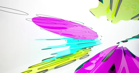 Abstract architectural background. Flying on a white minimalistic interior. Stock Footage 144776937