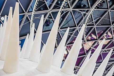 Abstract architectural background with geometric elements Foto stock